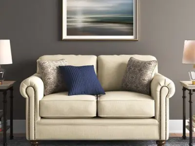 Suffield Rolled Arms Loveseat Sofa Long Chair 3D model