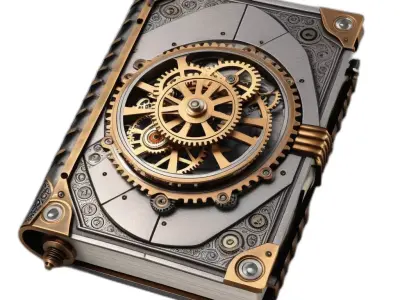 Steampunk Mechanical Journal Book 3D Model Low-poly 3D model