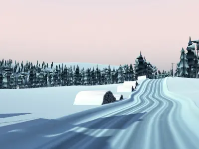 Cartoon Rally Track Sweden Low-poly 3D model
