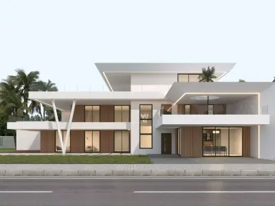 Modern house archicad Low-poly 3D model