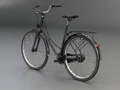  Realistic Aged 3D Model of Dutch City Bicycle PBR Textured 
