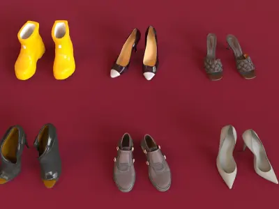 Ultimate Shoe Pack 72 Footwear Assets Low-poly 3D model