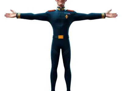 Captain Uniform Character model pack Low-poly 3D model