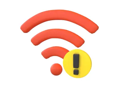 Wifi Problem Symbol v1 010 Low-poly 3D model