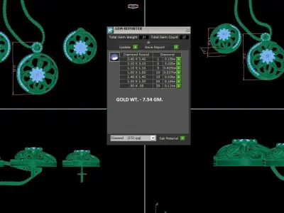 Flower Light wt Pendant Earrings Set 3dm stl obj mtl gltf glb  3D print model