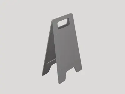 Caution Sign Board - Geometry Only No Textures No Materials 3D model