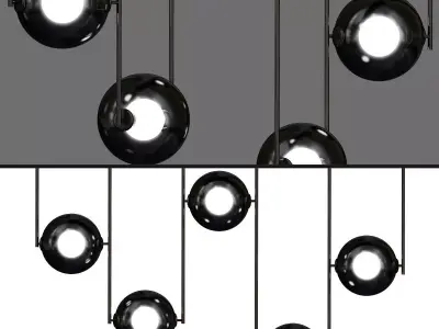 Equalizer Collection four balls hanging from chain 3D model