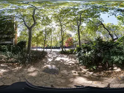 HDRI 2 PARK WITH HOTEL 3D model