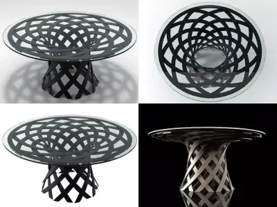 Nassa table with spiral design 3D model