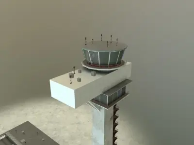 EDDB Control Tower Low-poly 3D model
