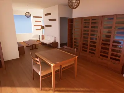 Modern Japanese Furniture Pack - 75 assets Low-poly 3D model