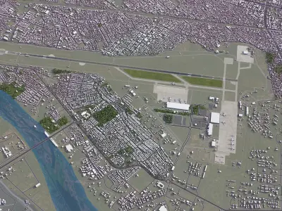 Ahmedabad Airport Low-poly 3D model