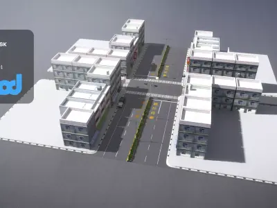 TW Street with Living room 3D model
