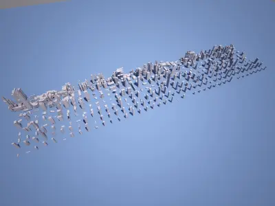 futuristic architecture set 21 - 360 items 3D model