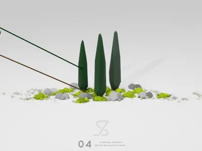 Cyprees Tree Free low-poly 3D model