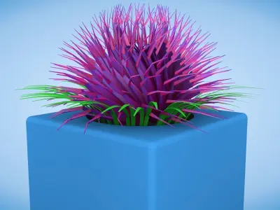 Exotic Pot Plant Low-poly 3D model