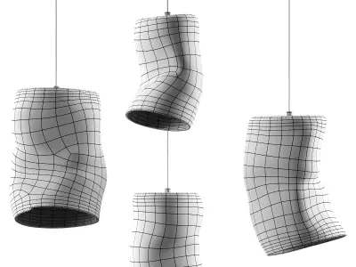 Clay pendant lamp Low-poly 3D model