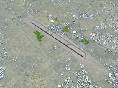 Abha Airport 10km Low-poly 3D model