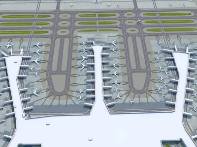 Istanbul Airport 15km Low-poly 3D model