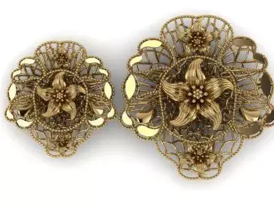Pendant Set 9 two gold brooches 3D print model
