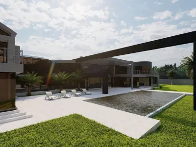 Casa Scene-villa-modern house 3D model 89