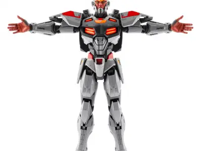 Futuristic Mech Warrior model pack Low-poly 3D model