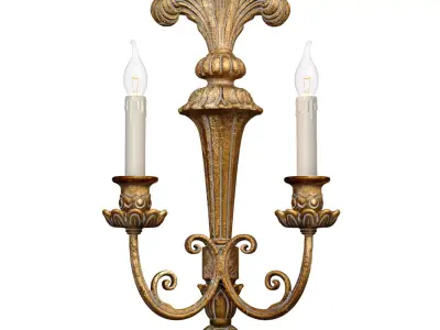Bronze Sconce in Classic Style Romantic Wall Light Candlestick 3D model