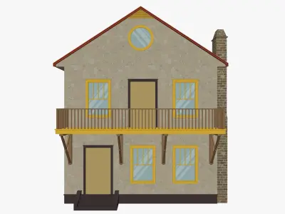 Cartoon House 6 Low-poly 3D model