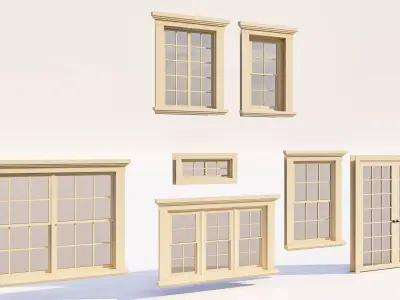 Traditional Double Hung Residential Window Pack 3D model