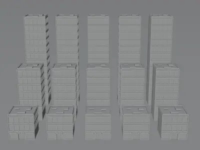 Buildings Pack  LowPoly Free 3D model Free low-poly 3D model