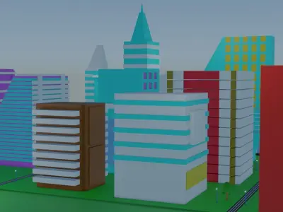  Low Poly City 3D model