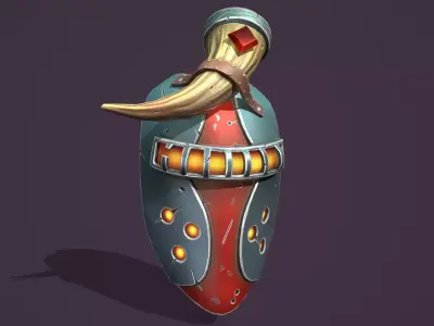 Warrior mask Low-poly 3D model