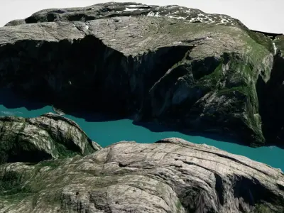 Mountain landscape Kjerag Norway 3D model