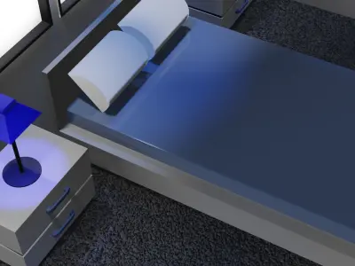 Isometric Bedroom Low-poly 3D model