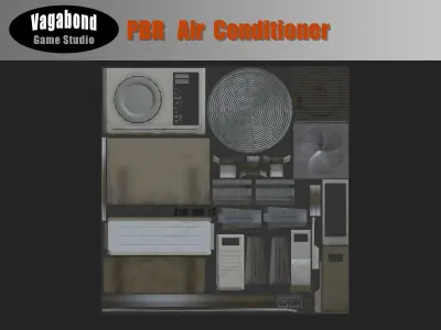 PBR Air Conditioner Low-poly 3D model