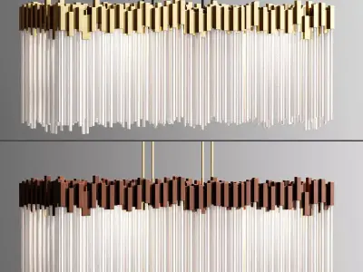 Varaluz Matrix 8 Light Wide Linear Chandelier 3D model