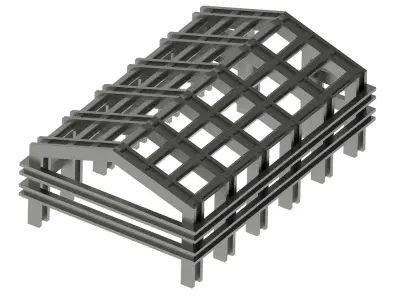 Exquisite Steel Building Frame 3D print model