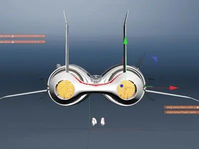 Spaceship Wings Up 3D model