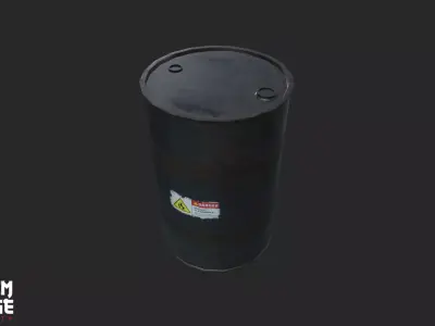 Oil Barrel Low-poly 3D model
