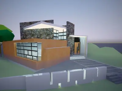 villa night render 3D model