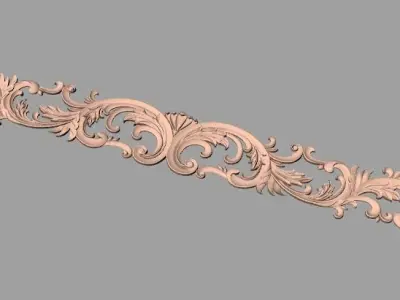 Door flower 3D relief STL Model for CNC woodworking carving E297 3D model