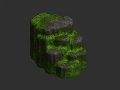 Cave Platform 1 - 4 Combo - Moss 2 Low-poly 3D model