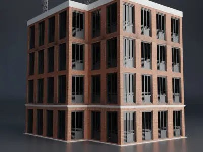 URBAN CITY BUILDING 1 Low-poly 3D model