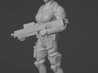 Sci-Fi Female Fictional Futuristic Character  3D print model