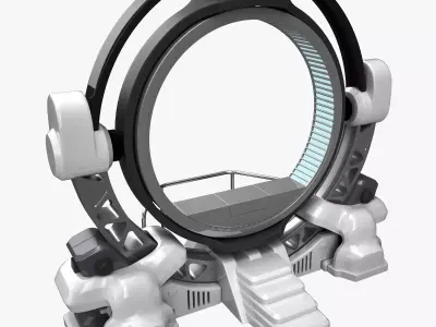 Teleport spaceship with circular mirror 3D model