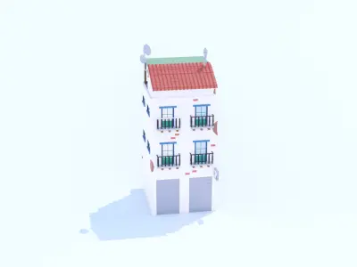 Italian Building number 6 Lowpoly Low-poly 3D model