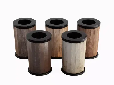 Street Trash Can Pack B