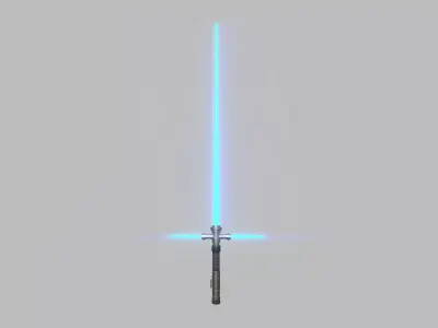 Star Wars Lightsaber Crossguard 02 Blue - SciFi Weapon Low-poly 3D model
