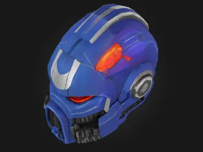 Ultramarine Helmet Sci-Fi Space Armor Headgear 3D model