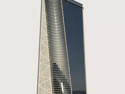 Building Skyscraper City Town Downtown Street Futuristic Utopia Low-poly 3D model